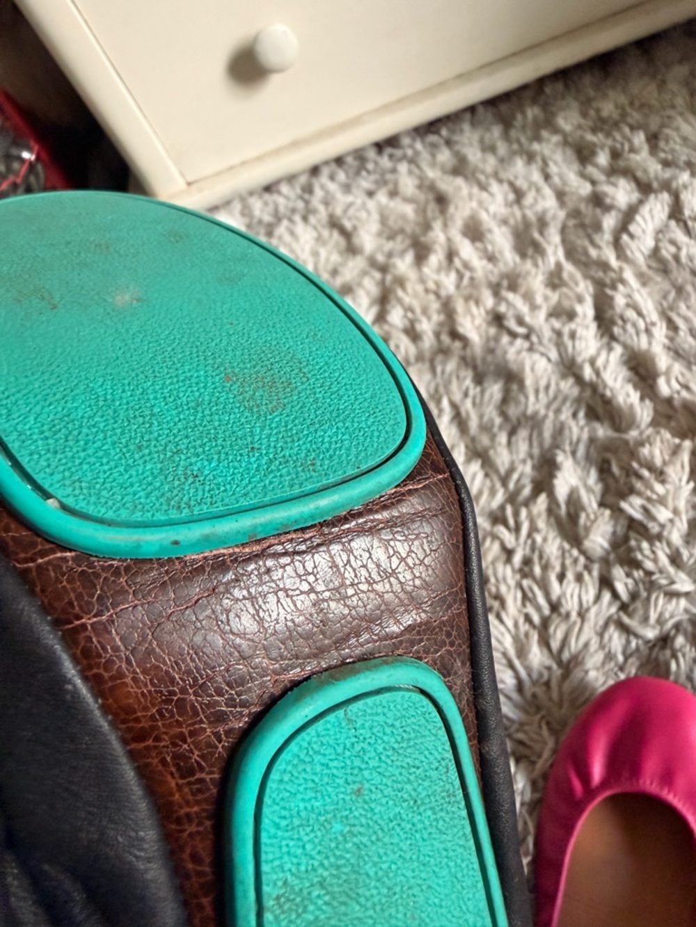 Tieks Pink Leather Ballet Flats with Gucci Ballet Flats - Picture 7 of 9